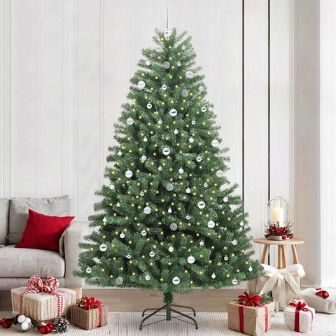 Albero di Natale Artificiale con Rami Pieghevoli Verde 240 cm