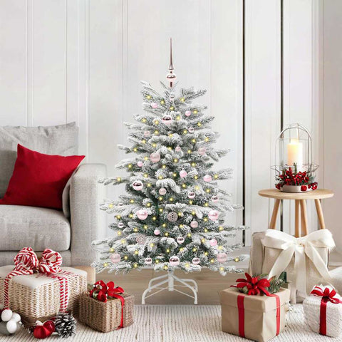 Albero di Natale Artificiale con Rami Pieghevoli Bianco 120 cm