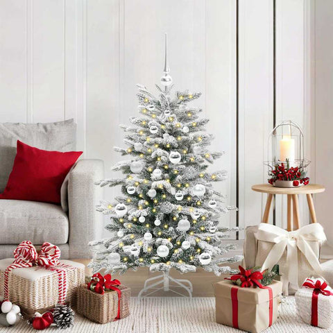 Albero di Natale Artificiale con Rami Pieghevoli Bianco 120 cm