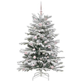 Albero di Natale Artificiale con Rami Pieghevoli Bianco 150 cm
