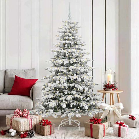 Albero di Natale Artificiale con Rami Pieghevoli Bianco 180 cm