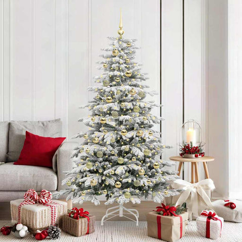 Albero di Natale Artificiale con Rami Pieghevoli Bianco 180 cm