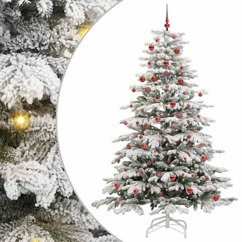 Albero di Natale Artificiale con Rami Pieghevoli Bianco 210 cm
