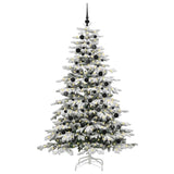 Albero di Natale Artificiale con Rami Pieghevoli Bianco 210 cm