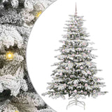 Albero di Natale Artificiale con Rami Pieghevoli Bianco 210 cm