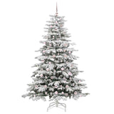 Albero di Natale Artificiale con Rami Pieghevoli Bianco 210 cm
