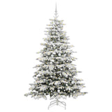 Albero di Natale Artificiale con Rami Pieghevoli Bianco 210 cm