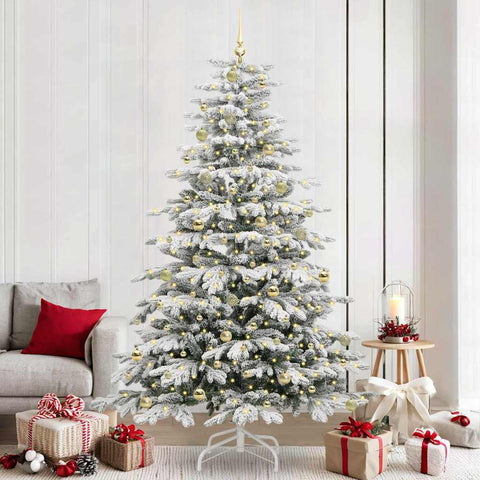 Albero di Natale Artificiale con Rami Pieghevoli Bianco 240 cm