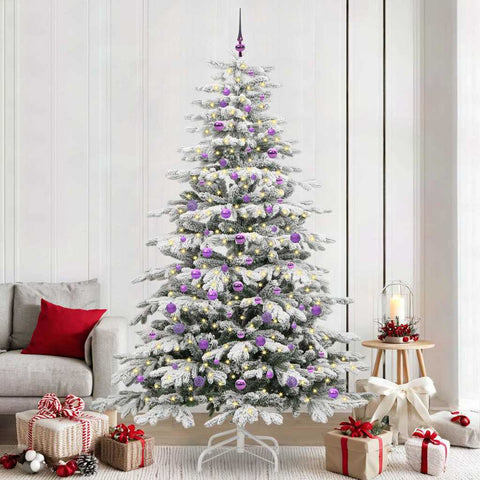Albero di Natale Artificiale con Rami Pieghevoli Bianco 240 cm