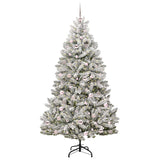 Albero di Natale artificiale con 300 LED Verde e Bianco 210 cm