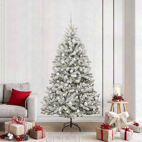 Albero di Natale artificiale con 300 LED Verde e Bianco 210 cm