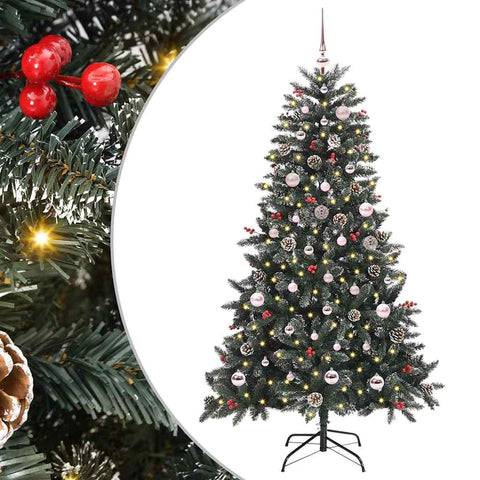 Albero di Natale artificiale con 150 LED Verde 150 cm