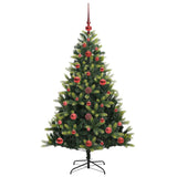 Albero di Natale Artificiale Pieghevole 150 LED Verde 120 cm