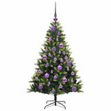 Albero di Natale Artificiale Pieghevole 150 LED Verde 120 cm