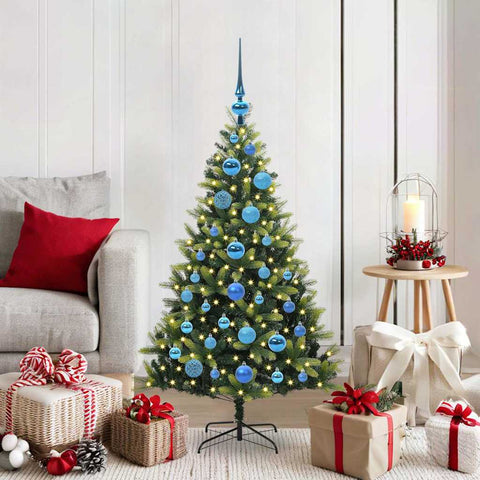 Albero di Natale Artificiale Pieghevole 150 LED Verde 120 cm