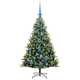 Albero di Natale Artificiale Pieghevole 150 LED Verde 120 cm