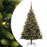 Albero di Natale Artificiale Pieghevole 150 LED Verde 150 cm