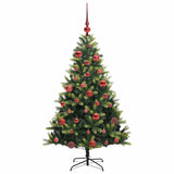Albero di Natale Artificiale Pieghevole 150 LED Verde 150 cm