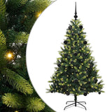 Albero di Natale Artificiale Pieghevole 150 LED Verde 150 cm