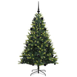 Albero di Natale Artificiale Pieghevole 150 LED Verde 150 cm