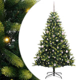 Albero di Natale Artificiale Pieghevole 150 LED Verde 150 cm