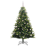 Albero di Natale Artificiale Pieghevole 150 LED Verde 150 cm