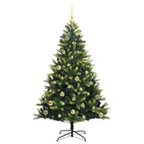 Albero di Natale Artificiale Pieghevole 150 LED Verde 150 cm
