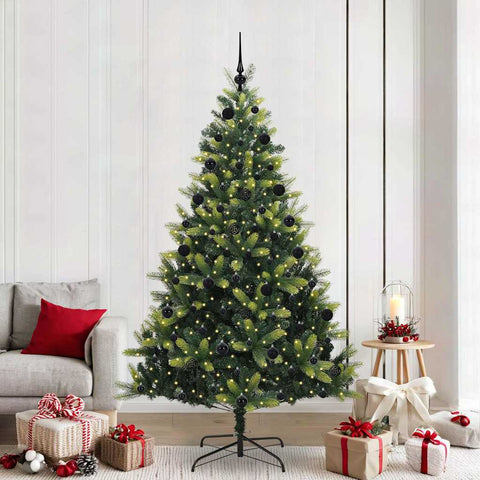 Albero di Natale Artificiale a Cerniera con 300 LED 210 cm