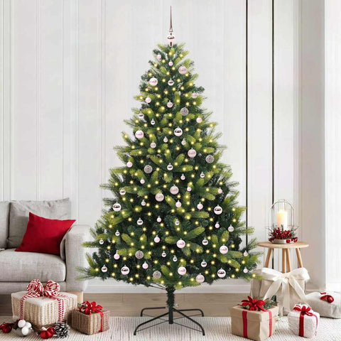 Albero di Natale Artificiale a Cerniera con 300 LED 240 cm