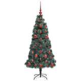 Albero di Natale Artificiale Pre-illuminato con Set di Palline