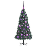 Albero di Natale artificiale pre-illuminato con set di palle