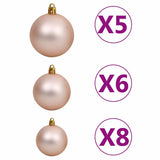 Albero di Natale artificiale preilluminato con set di palline