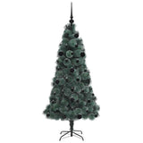 Albero di Natale artificiale pre-illuminato con set di palle