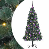 Albero di Natale artificiale preilluminato con set di palline