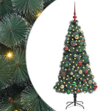 Albero di Natale artificiale preilluminato con set di palline