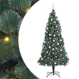 Albero di Natale artificiale illuminato con set di palline