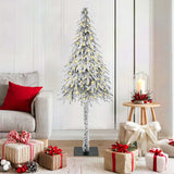 Albero di Natale con 150 LED Bianco 150 cm PE e Acciaio