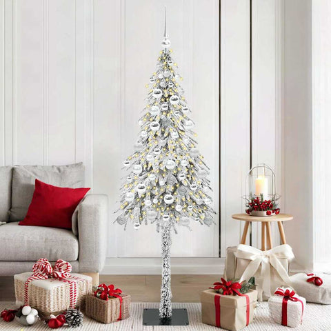 Albero di Natale con 300 LED Bianco 180 cm PE e Acciaio