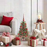 Albero di Natale con 150 LED con supporto Verde 65 cm PE