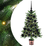 Albero di Natale con 150 LED con supporto Verde 65 cm PE
