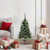 Albero di Natale con 150 LED con supporto Verde 90 cm PE
