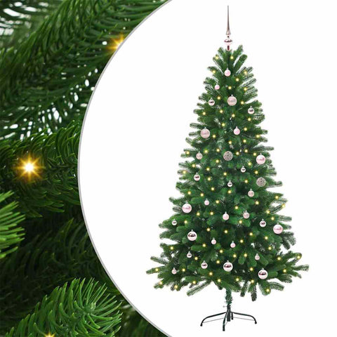 Albero di Natale con 150 LED con supporto Verde 150 cm PE