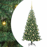 Albero di Natale con 150 LED con supporto Verde 120 cm PVC