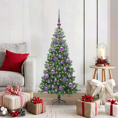 Albero di Natale con 150 LED con supporto Verde 120 cm PVC
