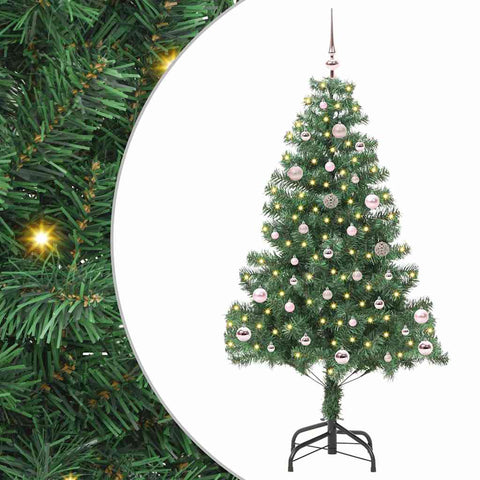 Albero di Natale con 150 LED con supporto Verde 150 cm PVC