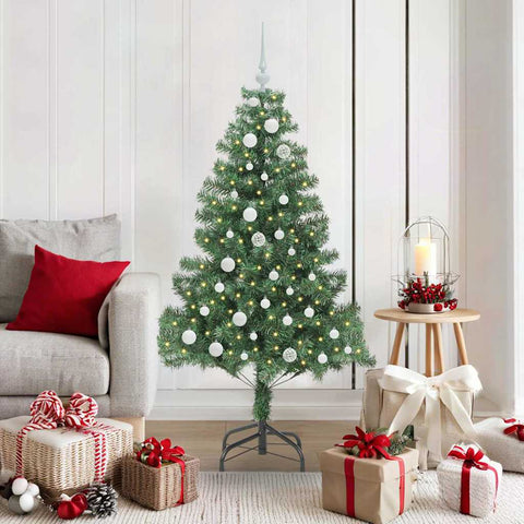 Albero di Natale con 150 LED con supporto Verde 150 cm PVC