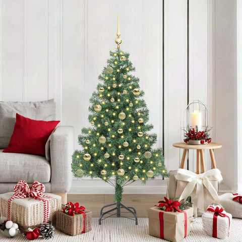 Albero di Natale con 150 LED con supporto Verde 150 cm PVC