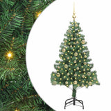 Albero di Natale con 150 LED con supporto Verde 150 cm PVC