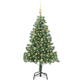 Albero di Natale con 150 LED con supporto Verde 150 cm PVC