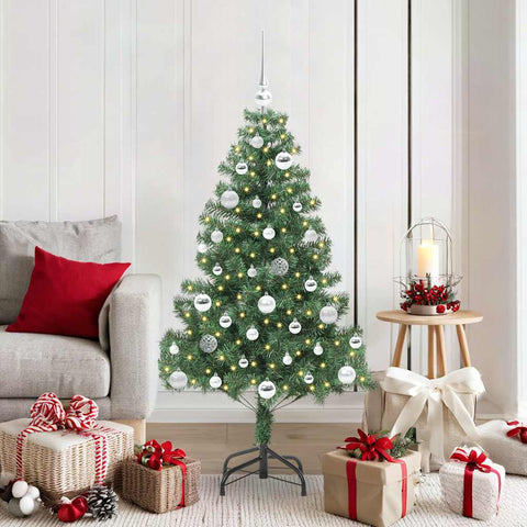 Albero di Natale con 150 LED con supporto Verde 150 cm PVC